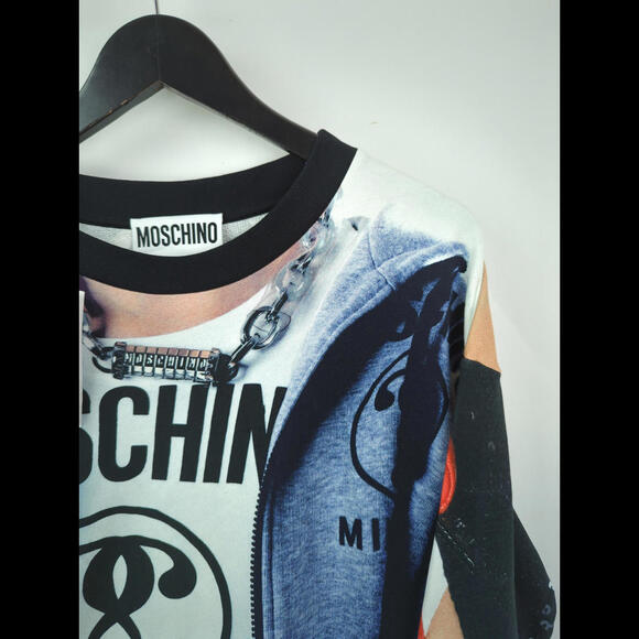 [SOLD] NWT MOSCHINO COUTURE Women's Sz IT 42 US 8 Graphic Cotton Sweater Dress - Picture 3 of 14